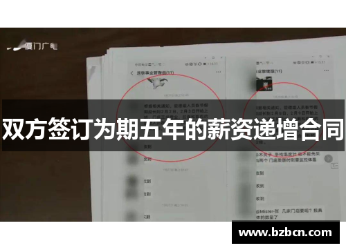 双方签订为期五年的薪资递增合同